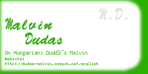 malvin dudas business card